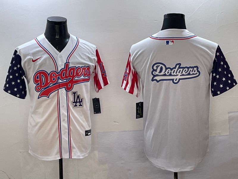 Men Los Angeles Dodgers Blank White a generation of national flags Joint name 2025 Nike MLB Jersey style 18